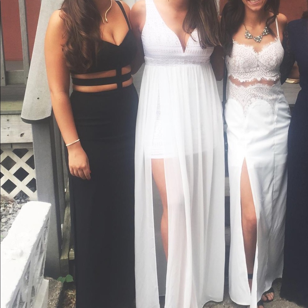 Long black cutout dress from Aqua